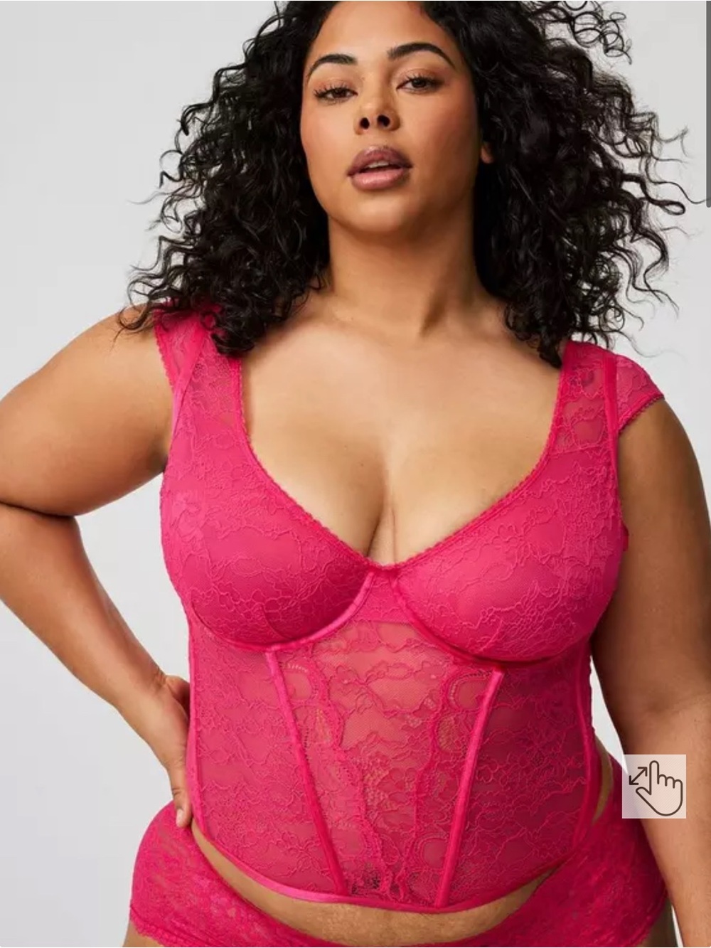 torrid Hot Pink Lace Longline Underwire Bustier